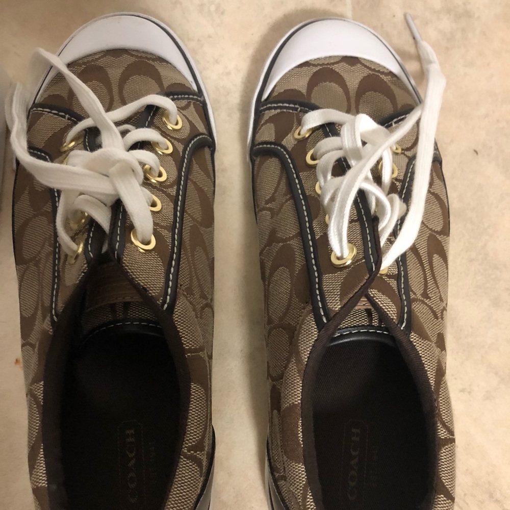 Brown Coach tennis shoes